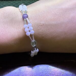Fluorite and White - Handmade Bracelet