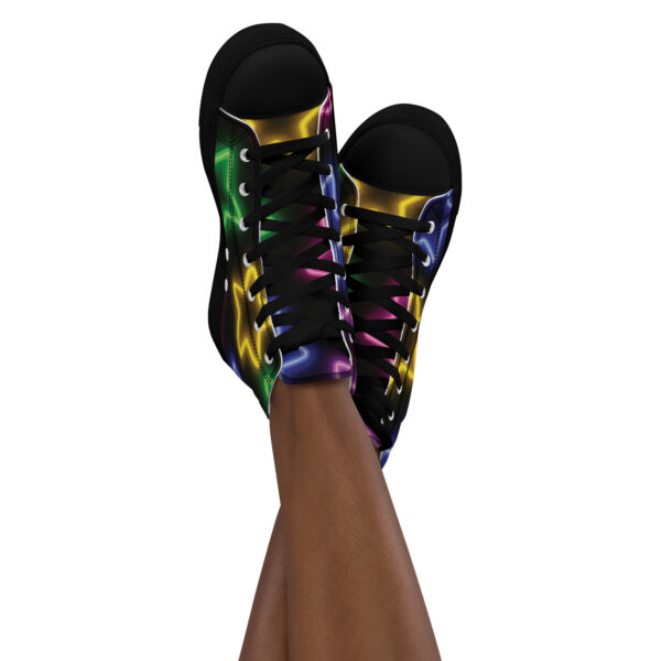 Neon Stars high top canvas shoes - Image 3