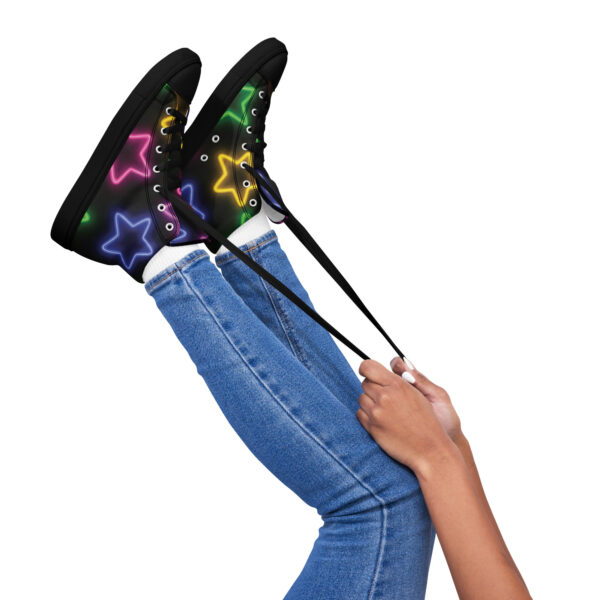 Neon Stars high top canvas shoes - Image 2